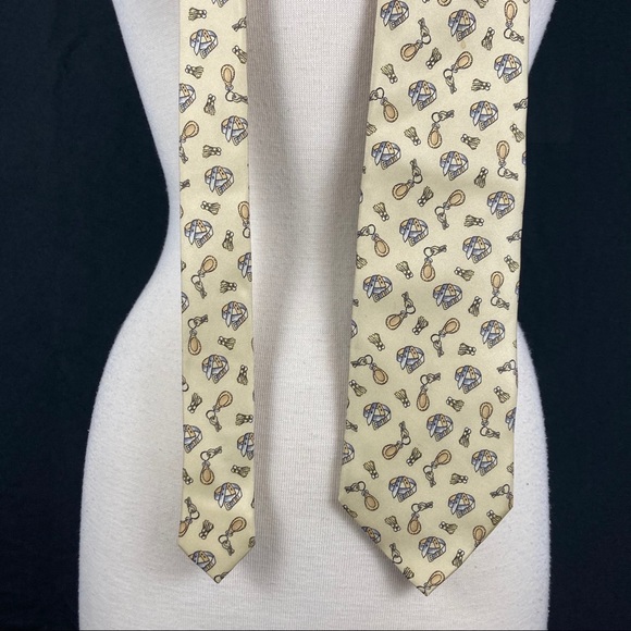 Longchamp men’s key and belt printed silk tie - Picture 2 of 9